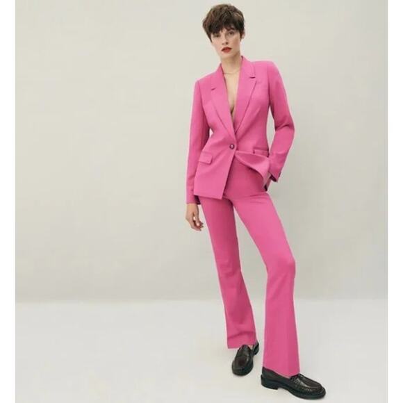 J.Crew Willa Full Length Wool Trousers in Pink Size 16 - Picture 2 of 13